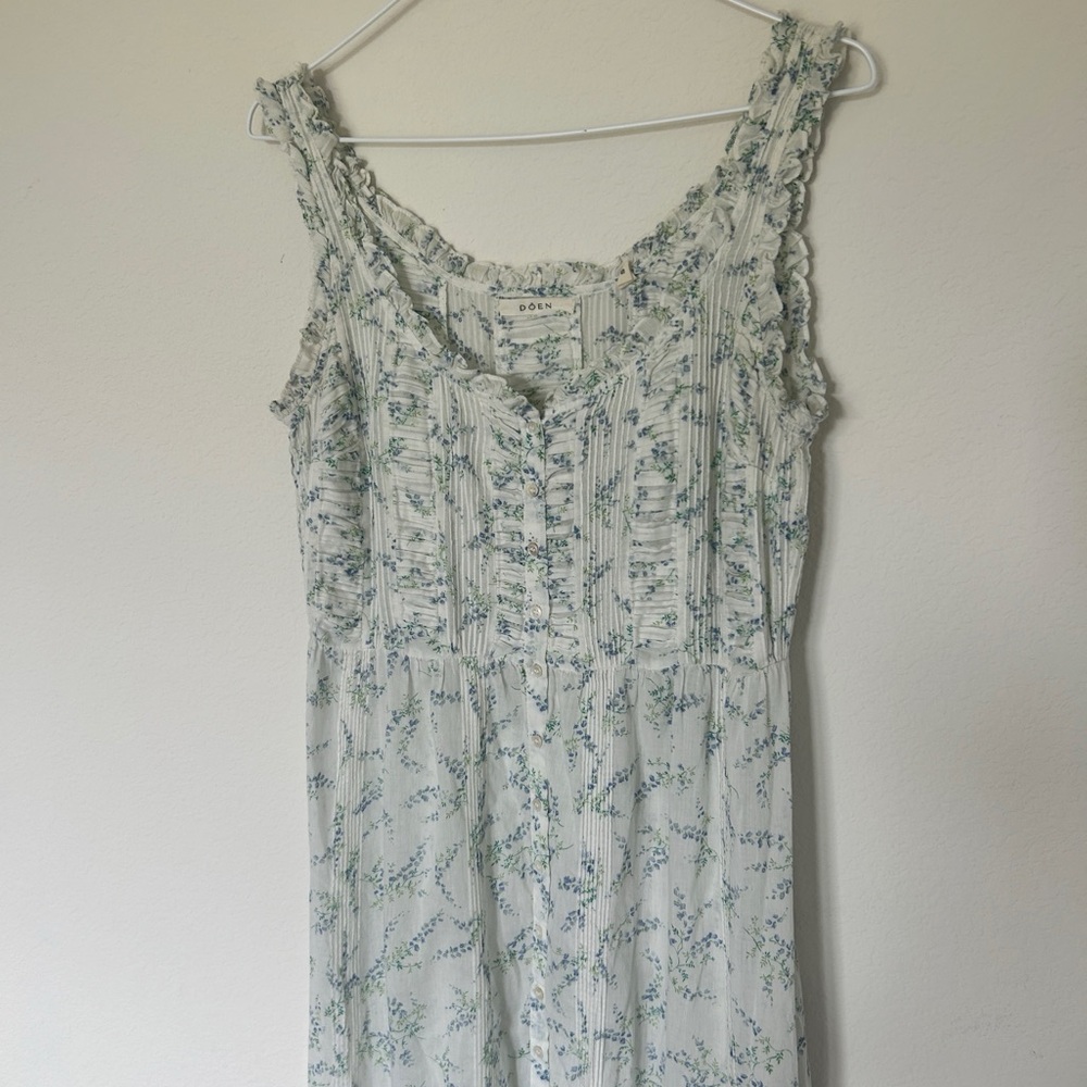 Doen Claribelle Cotton Midi Dress Blanc Bluebell Ballad - Picture 6 of 10